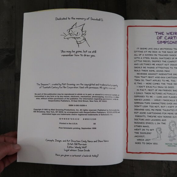 Cartooning with the Simpsons by Matt Groening Paperback 1998 Learn to Draw - Picture 3 of 6